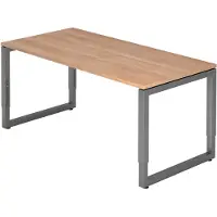 Hjh OFFICE PRO REGO 16 G - 160 x 80 höhenverstellbar Nussbaum/Graphit