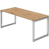 Hammerbacher Schreibtisch O-Fuss eckig 180x80cm Asteiche
