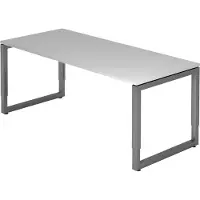 Hjh OFFICE PRO REGO 19 S - 180 x 80 Grau/Silber höhenverstellbar