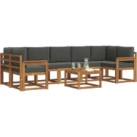 vidaXL Outdoor-Sofagarnitur 8 stk. Natur und Anthrazit
