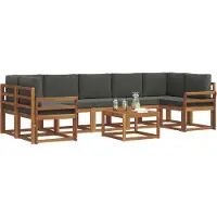 vidaXL Outdoor-Sofagarnitur 8 Stk. Natur und Anthrazit