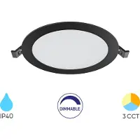 Braytron 12W LED Panel Dimmbar Einbauspot Einbaustrahler Deckenstrahler Flach IP40 CCT 3in1 schwarz