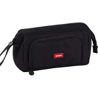 Odsellingaaa Federmäppchen Große Kapazität Mäppchen Stiftetasche Griff, Federtasche Make-up Tasche für Schule & Büro Damen Mädchen,Schwarz