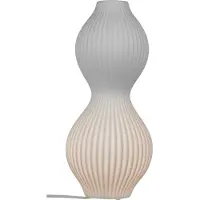 Formano Tischlampe Keramik weiß mit Rillen 18 x 40 cm
