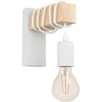Eglo Wandleuchte "TOWNSHEND", weiß (weiß, holzfarben), 1, Ø 0 H: 21,5cm, 1 Stk., Leuchten, Wohnzimmer, Esszimmer, Flur, 1-flammig, 21,5x6,5x19cm, Wandleuchte