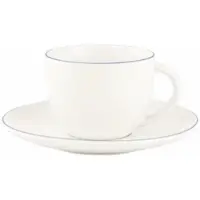 Vt wonen Teeset vtwonen Teetasse mit Untertasse White-Blue Line 250ml (6er Set)