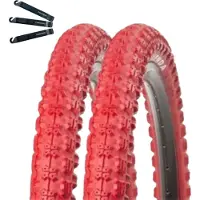 Bike-parts Angebot-Set / 2 x Kenda K-51 Fahrradreifen BMX in Rot 58-406 (20 x 2.25) inkl. maxxi4you Reifenheber
