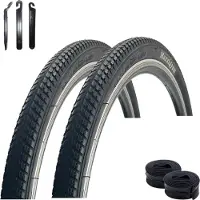 Bike-parts 2 x maxxi4you HY 136 Fahrradreifen Schwarz 47-622 (28 x 1,75) + 2 x passende Schläuche AV inkl. maxxi4you Reifenheber
