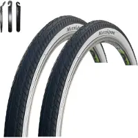 Bike-parts 2 x maxxi4you HY 156 Fahrradreifen in Schwarz/Weiß 47-559 (26 x 1,75) inkl. maxxi4you Reifenheber