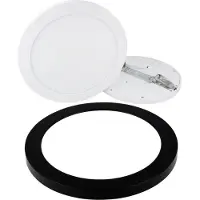 LED line 18W LED Panel Aura Easy Fix Dimmbar IP20 Einbau Strahler Aufputz Spot Einbauleuchte warmweiß 2700K Deckenleuchte Rund mit Rahmen Schwarz