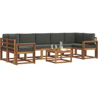 vidaXL Outdoor-Sofagarnitur 8 stk. Natur und Anthrazit