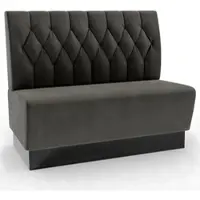 BIG Möbel Gastro Sitzbank Amsterdam | 120 cm breit | Samtstoff in Anthrazit | Diamant | Dinerbank