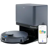 Medion Saugroboter mit 3-in-1 Absaugstation, Lasernavigation und Wischfunktion X55 SW+ Pro (Starke 10000Pa Saugkraft, 2in1 Roboterstaubsauger, rotierende Wischmopps, Kreuzlinienlaser)