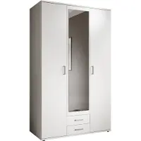 Vaja Kleiderschrank mit Spiegel 3-türig weiß