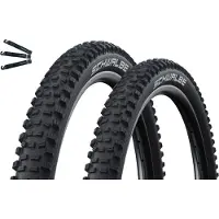 Bike-parts 2 x Faltreifen Schwalbe Hans Dampf Performance TLR TwinSkin ADDIX E-25 29 x 2,35 (60-622) Schwarz inkl. Reifenheber