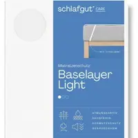 Schlafgut Matratzenauflage "Baselayer Matratzenschutz Light", weiß, B:180cm H:30cm L:200cm, Bezug: 100% Baumwolle, Matratzenzubehör, Matratzenauflage, mit Eckgummis