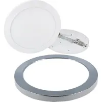 LED line 18W LED Panel Aura Easy Fix Dimmbar IP20 Einbau Strahler Aufputz Spot Einbauleuchte warmweiß 2700K Deckenleuchte Rund mit Rahmen Chrome