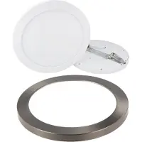 LED line 18W LED Panel Aura Easy Fix Dimmbar IP20 Einbau Strahler Aufputz Spot Einbauleuchte neutralweiß 4000K Deckenleuchte Rund mit Rahmen Satin