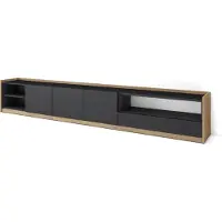 Skraut Home TV-Schrank, Lowboard, 310x37x50cm, Für TV-Geräte bis zu 80", Fernsehtisch, Schwarz Eiche
