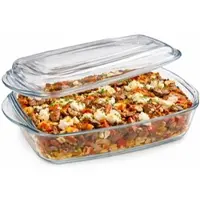 MamboCat Borcam Brat- & Backform mit Deckel 1,8L Glas Auflaufform Kasserolle Ofen Gratin