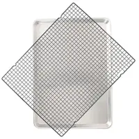 Nordic Ware – Backblech aus Aluminium mit glattem Boden und Antihaft-Gitter, Größe: Big Sheet – Farbe: Silber