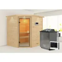 Karibu Sauna "Mia (Fronteinstieg)" Ofen 9 kW Bio externe Strg easy