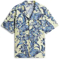 Tommy Hilfiger Woven Bowling Shirt Vintage Tropical Floral Yellow Größe: L | Badehosen Outlet | Herren | Gelb