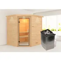Karibu Sauna "Mia (Fronteinstieg)" Ofen 9 kW integr. Strg