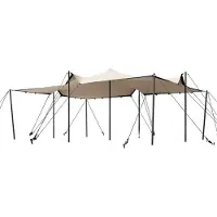 TOOLPORT 4,5x6 m Stretchzelt, inkl. Aluminium Pfosten-Set, Sand - (1703)