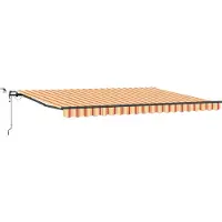 vidaXL Ausziehbare Markise Gelb und Orange 450 x 350 cm Polyester