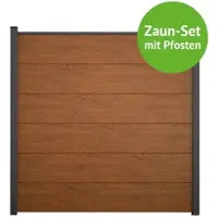 MR-Zaun Nova Komplettset mit Alu-Pfosten, Golden Oak, 15,14 m