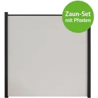 MR-Zaun Nova Komplettset mit Alu-Pfosten, Weiß, 13,26 m