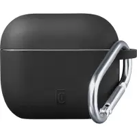 Cellularline Bounce - AirPods Pro 3 Schutzhülle für AirPods aus Soft-Touch-Silikon mit Haken, Hülle, Schwarz, Apple, AirPods Pro 3, Silikon, Stoßfest, Schmutzabweisend, Kratzresistent