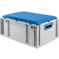 Proregal Eurobox NextGen Seat Box Blau | HxBxT 26,5x40x60cm | 44 Liter | Griffe offen | Eurobehälter, Sitzbox, Transportbox, Transportbehälter