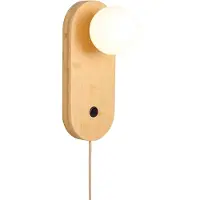 Good&Mojo Wandlampe Java, Holz hell, für Wohn- / Esszimmer, Bambus, Skandinavisch, Wandleuchte, Wandlampe Innen