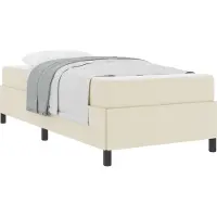 vidaXL Bettrahmen mit Matratze Creme 90 x 190 cm Stoff