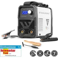 Stahlwerk Elektroden-Schweißgerät ARC 200 MD – MMA (E-Hand) & Lift-TIG (DC) bis 200 A, flexibel einsetzbar ohne Gas, 3,4 kg leicht, Smartkühlung