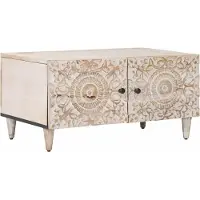 vidaXL Couchtisch Weiß 80 x 50 x 40 cm Massivholz Mango