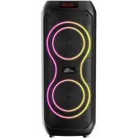 Media-Tech Großer Bluetooth-Lautsprecher 120 W RMS/1400 W PMPO zwei 8-Zoll-Lautsprecher Equalizer Karaoke-Funktion MP3/microSD-Karten USB AUX BT 5.3+EDR