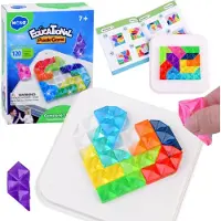 Jokomisiada Puzzlespiel Diamanten Logikspiel für Kinder mit 120 Rätseln und Gestaltungsmöglichkeiten, Brett 13,5x13,5 cm
