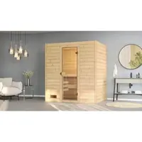 Weka Sauna "Massivholzsauna VALIDA 2" Blockbohlen, moderne Ganzglastür