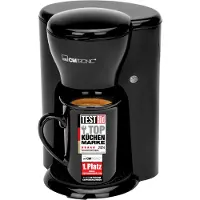 Clatronic 1-Tassen-Kaffeeautomat | Kaffeemaschine perfekt für Singles | Filterkaffeemaschine inkl. Keramiktasse | ideal für unterwegs | KA 3356