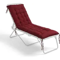 Relaxdays Bankauflage, 160x50 cm, gepolstert, gesteppt, mit Bändern, outdoor, Bankkissen für Gartenbank, Paletten, rot