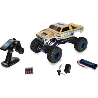 Carson 500404067 X-Crawlee PRO 1:10 robuster XL RC-Crawler, 4x4, verschränkbare Achsen, einstellbare Alu-Öldruckstoßdämpfer, ideal für Einsteiger, 100% RTR, Sandfarben