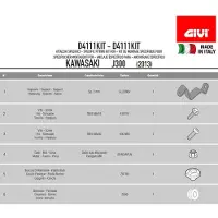 Givi 4111dt Kawasaki J125/j300 Montagesatz One Size