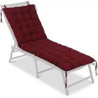 Relaxdays Bankauflage, 180x70 cm, gepolstert, gesteppt, mit Bändern, outdoor, Bankkissen für Gartenbank, Paletten, rot