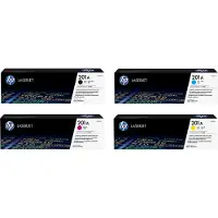 HP 201A Original Toner / 4er Pack alle Farben Schwarz, Cyan, Gelb, Magenta (CF400A, CF401A, CF402A, CF403A)