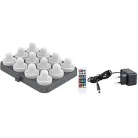 Metro Professional Mini LED-Lampen 12er Set, Tilo Twist, Kunststoff, Ø 5.7 x 6.7 cm, dimmbar, Fernbedienung, mehrfarbig
