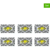 Excelsa Set 6 flache Teller Amalfi aus bunter Keramik 25x15