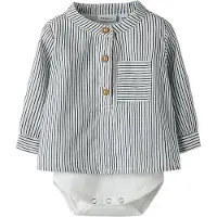 Name it Hemdbody l/ä - NbmFather - Cloud Tänzer/Navy Blazer - - 74 - Body L/Ä